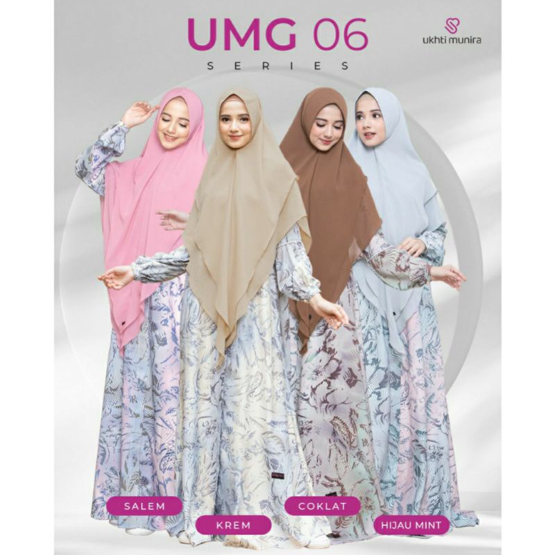 baju gamis wanita muslimah premium syari motif umg06 ukhti munira
