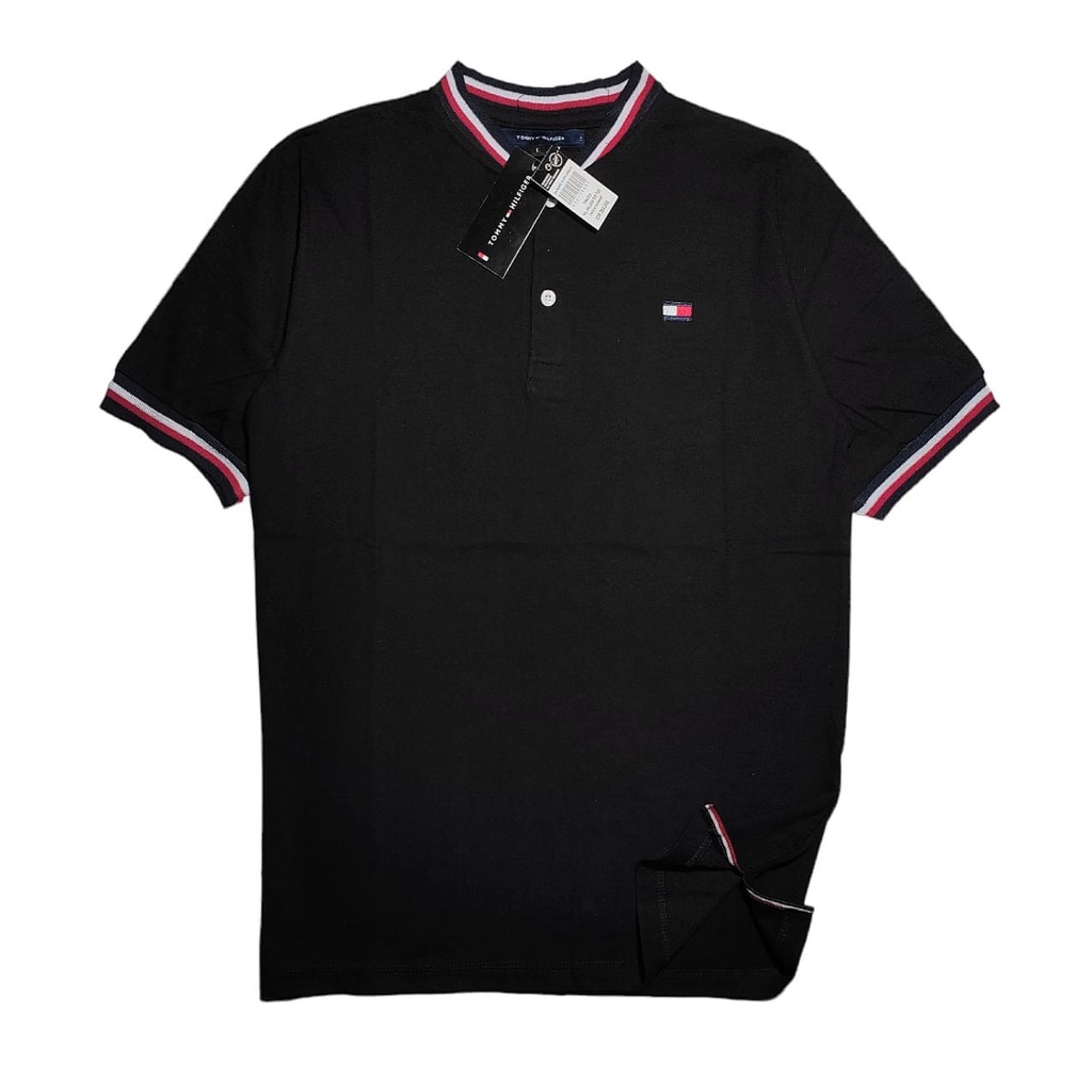 kaos kacing pria lengan pendek list lengan pendek pria full tag lebel kaos distro kancing lengan pendek distro