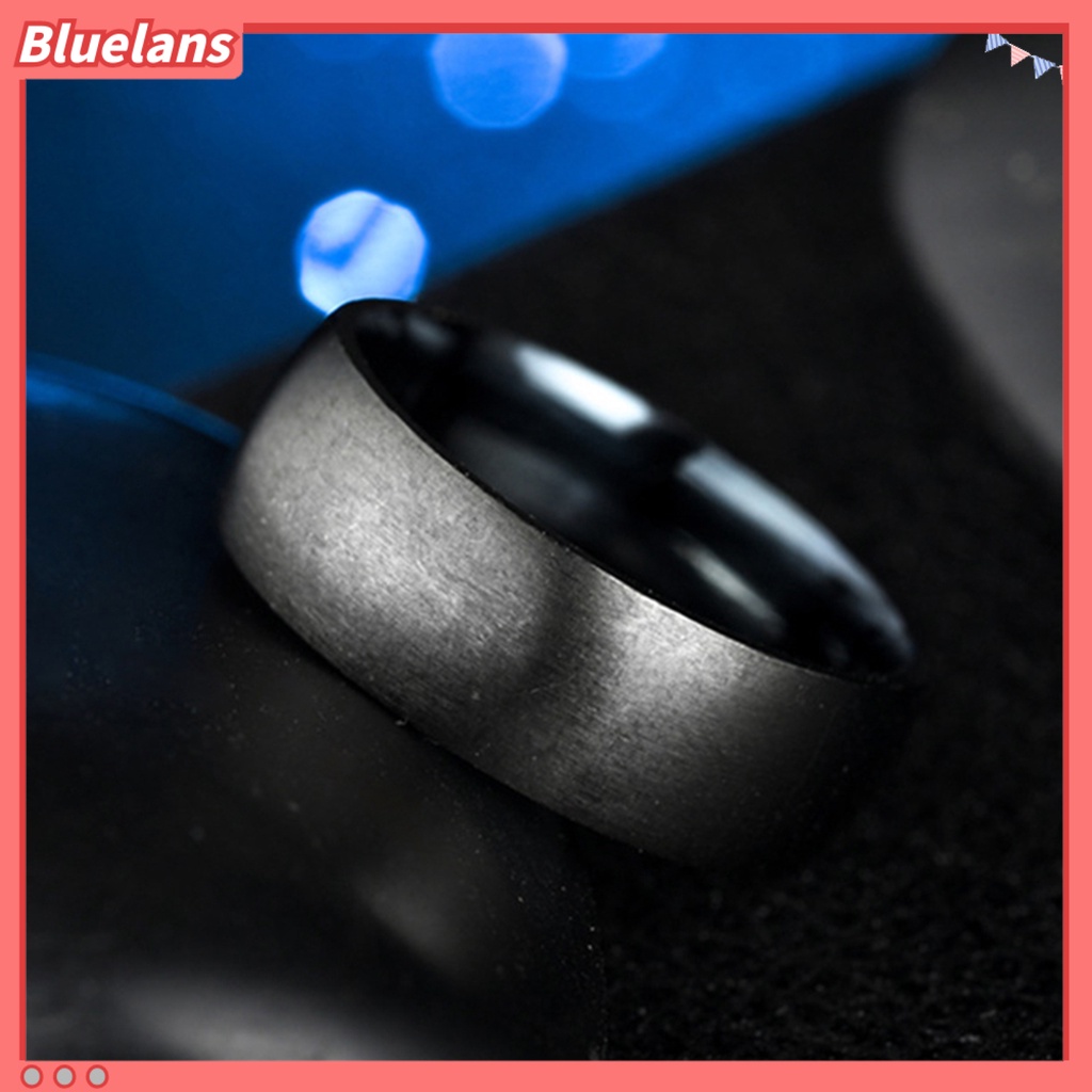 Bluelans Ring Wide Band Creative Titanium Steel Solid Color Jewelry Accessories for Men