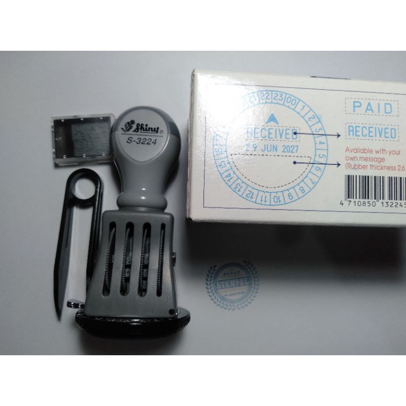 

Stempel shiny s3224 (tanggal & timer 24 jam) costum + tulisan