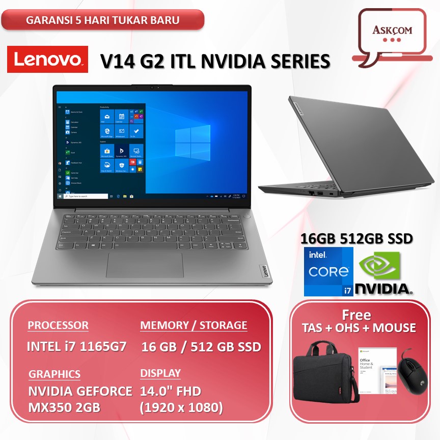 Lenovo V14 G2 ITL i7 1165G7 16GB 512GB SSD Nvidia MX350 2GB 14.0&quot;FHD Windows 10+OHS ORI