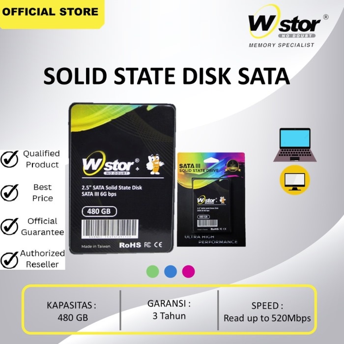 SSD SATA 2.5” SATA III 120gb / 240gb / 480gb / 1tb WSTOR