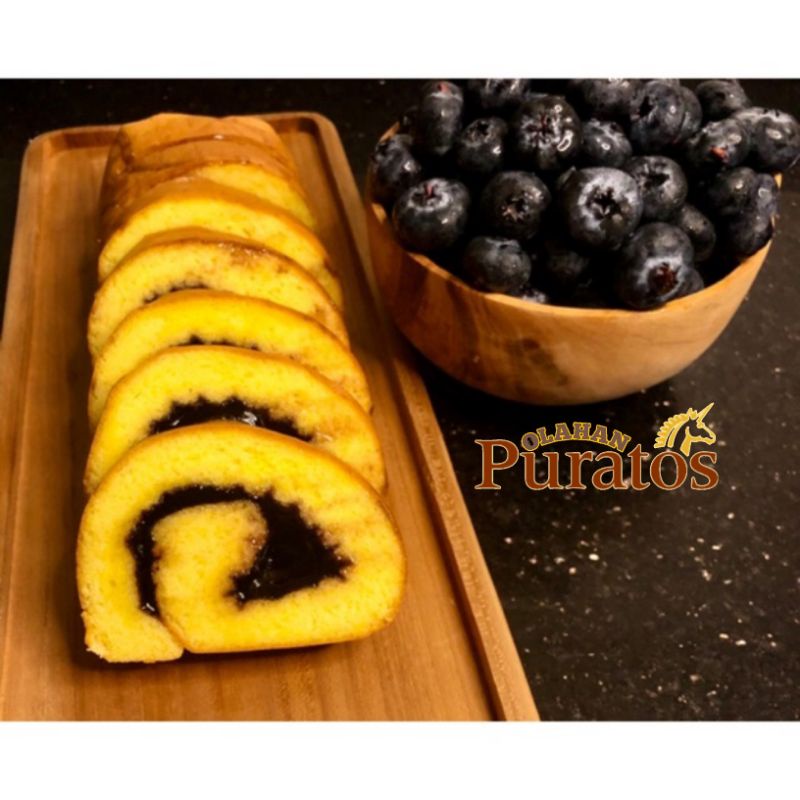 

Bolu Gulung Blueberry Premium Olahan Puratos Ukuran Panjang 25cm