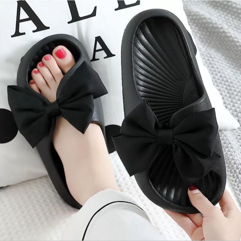 Sandal Selop Wanita Import Pita Butterfly Balance 1991-A3 Karet Korea Fashion Kekinian Couple Ibu da