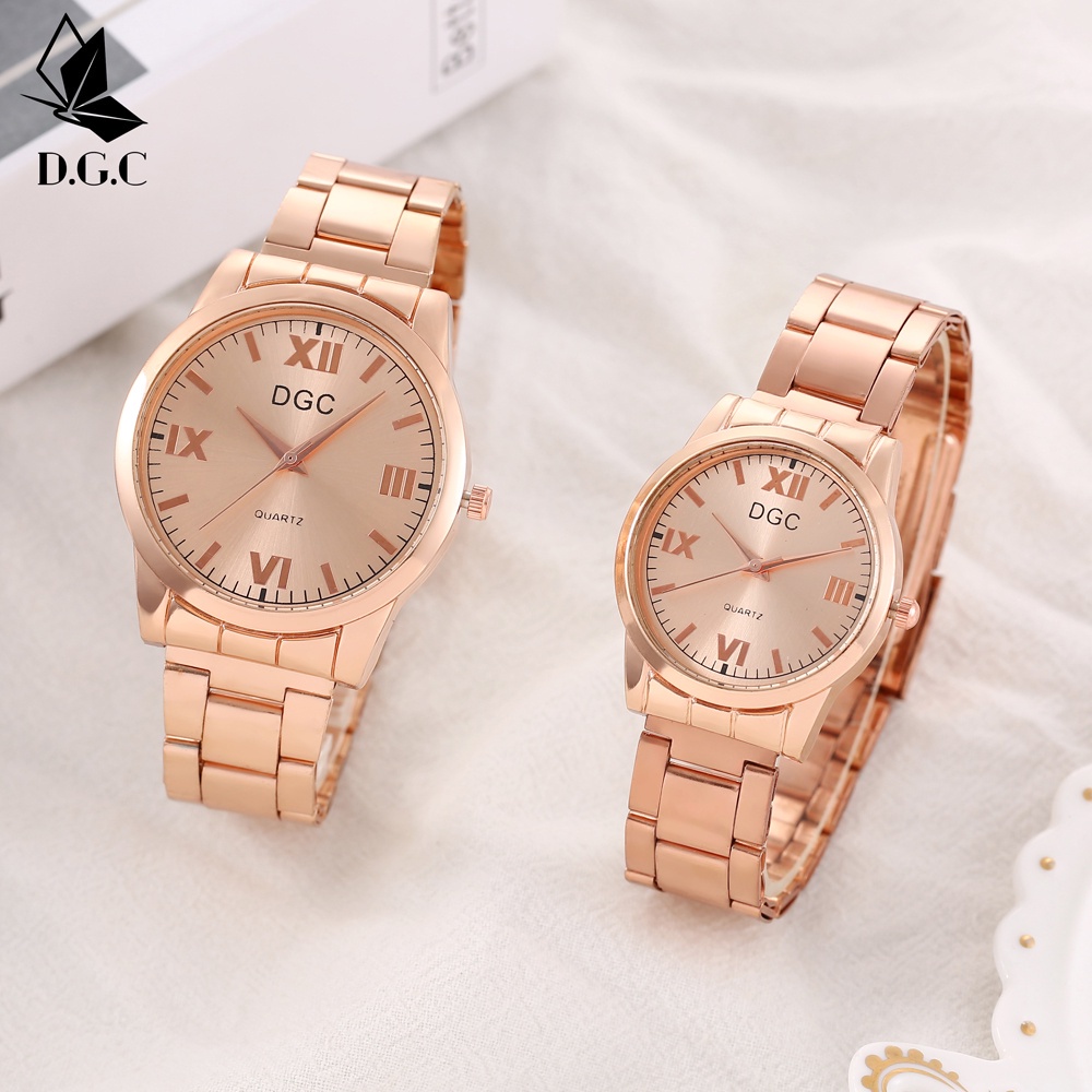 Jam Tangan Wanita Analog Quartz Fashion Rantai Stainless Steel Import Couple Pria C96