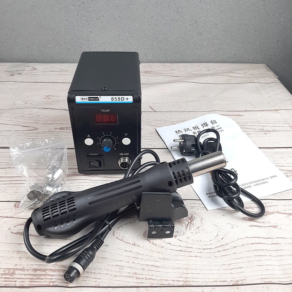 DeBaiLong Desoldering Heat Gun + Solder dengan Station 220V/700W - 858D - Black