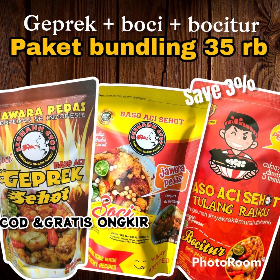

Terbatas SEHOT - Paket bundling 3 Boci, Bocitur, Geprek 37