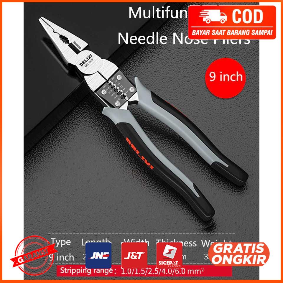 Tang Pemotong Kawat CRV Multifungsi Needle Plier 9 inch 2107