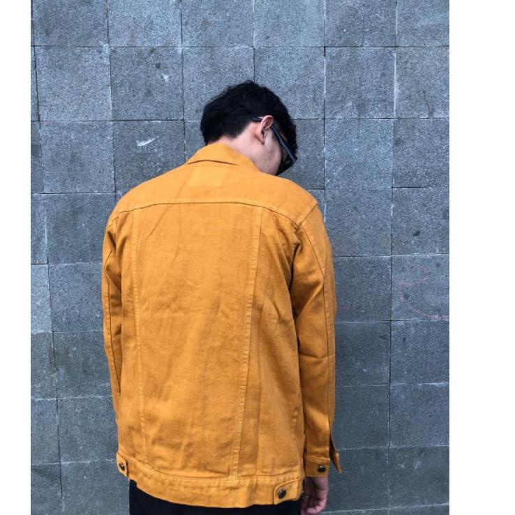 New Stock JAKET JEANS  PRIA KUNING KUNYIT MUSTARD