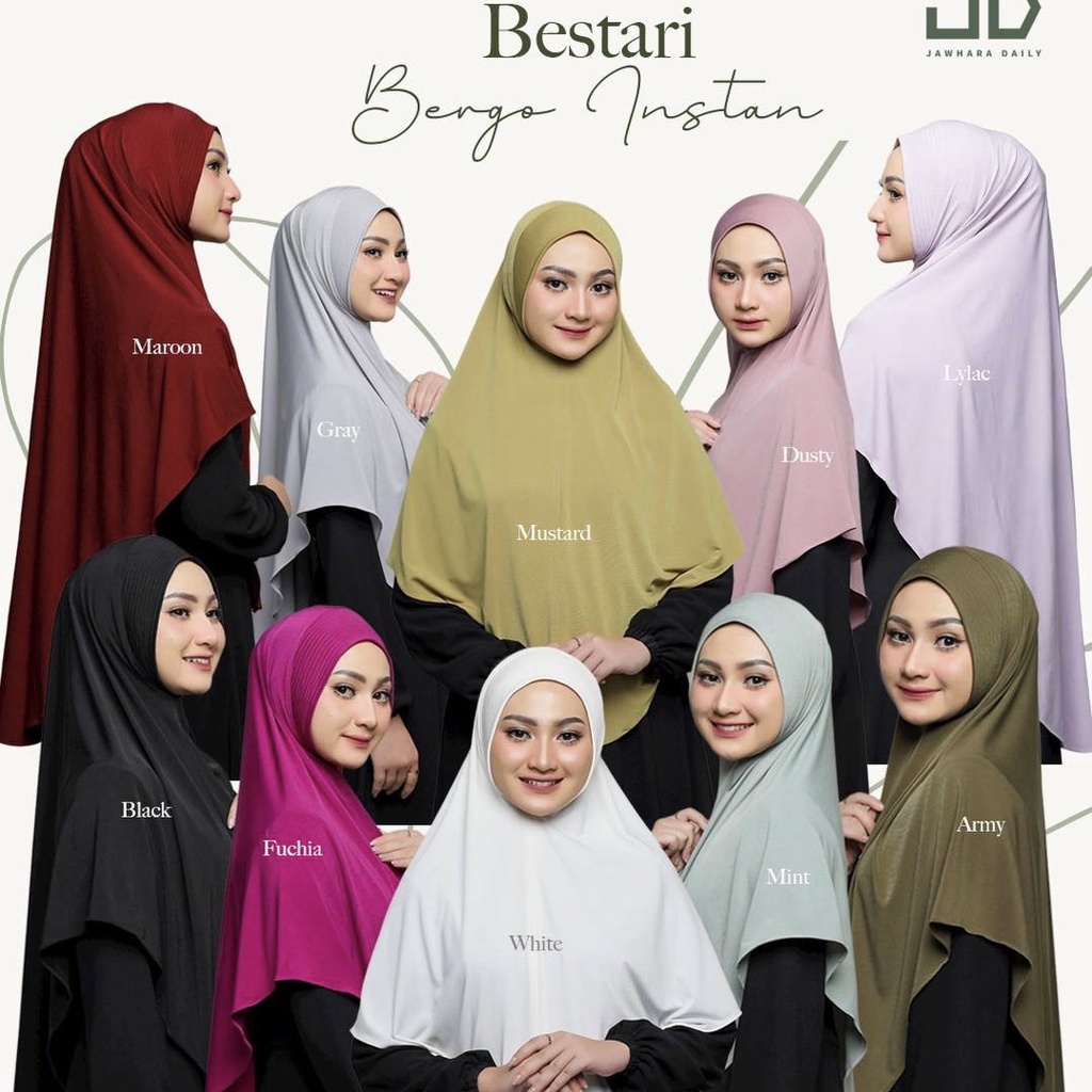 BESTARI - Bergo Instan Jawhara Syari - Khimar Jawhara Syari - Bergo Syari Premium