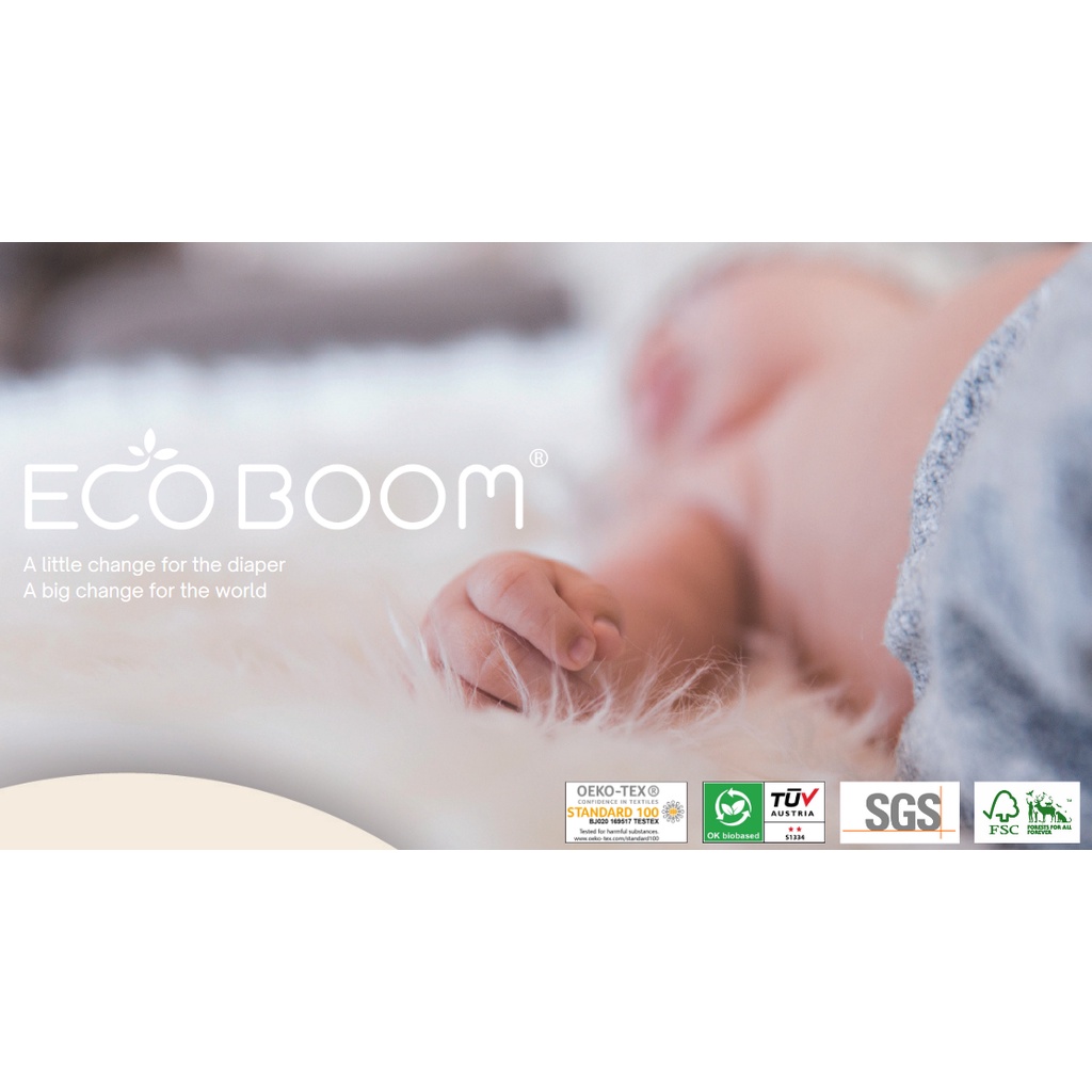 Eco Boom Bamboo Diaper Small Pack  - Popok Tape Bayi Pampers Ecoboom Friendly Diaper Popok Baby Sekali Pakai Ramah Lingkungan Pempes