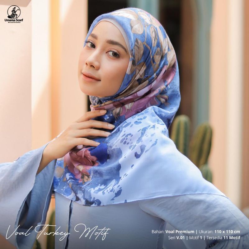 Hijab Segi Empat Motif Turkey / Voal Umama  / Azara (Motif Part 3)