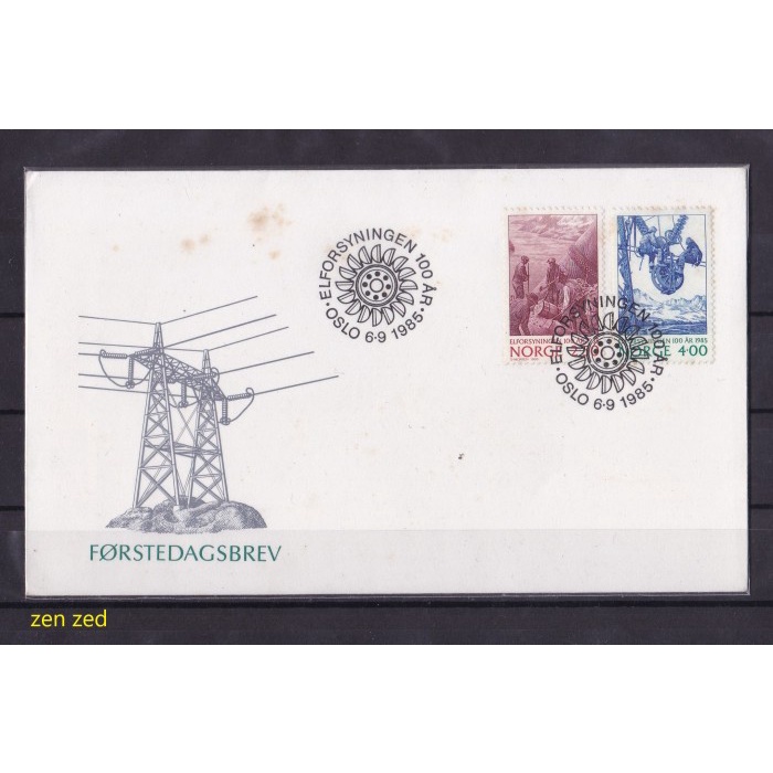 

A115 Perangko FDC SHP Norwegia 1985 Electricity 1 Pcs