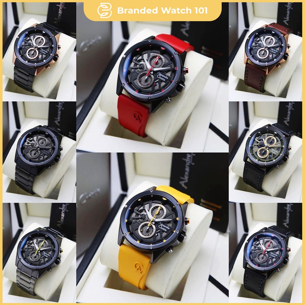 ORIGINAL Jam Tangan Pria Alexandre Christie AC 6620 / AC6620 / 6620 Garansi Resmi 1 Tahun, Stainless &amp; Leather &amp; Rubber