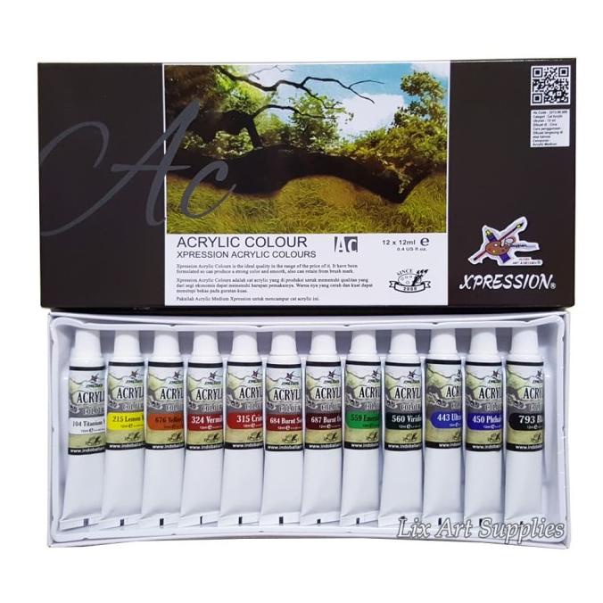 

[COD] Xpression Acrylic Color Set 12 - 812B / Cat Akrilik Set 12x12ml PROMO Kode 1318