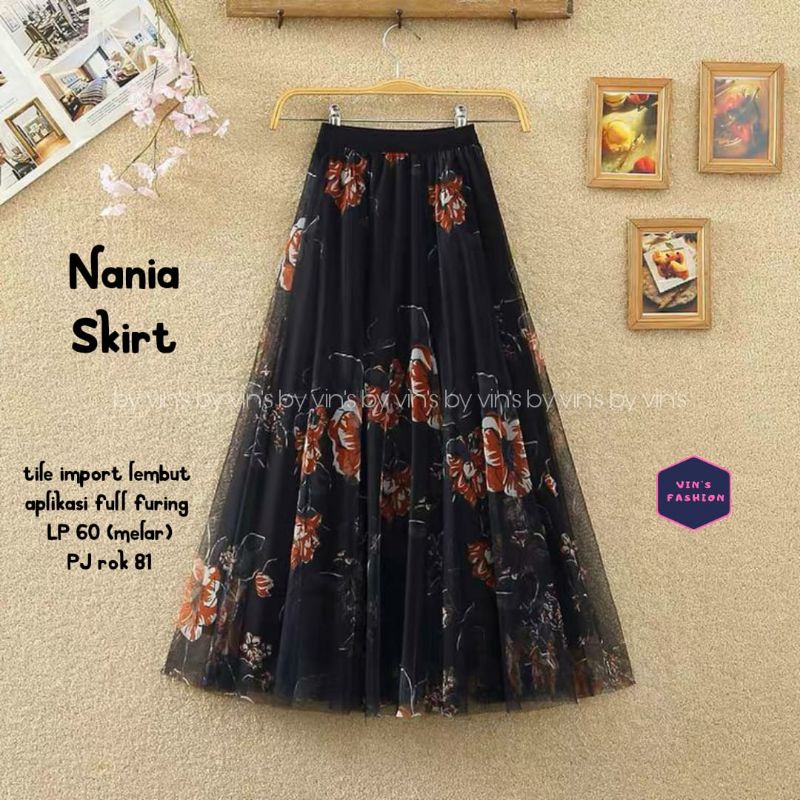 bella skirt korea ori alfashion fatiha skirt brukat kombinasi rok panjang brukat premium rok wanita 