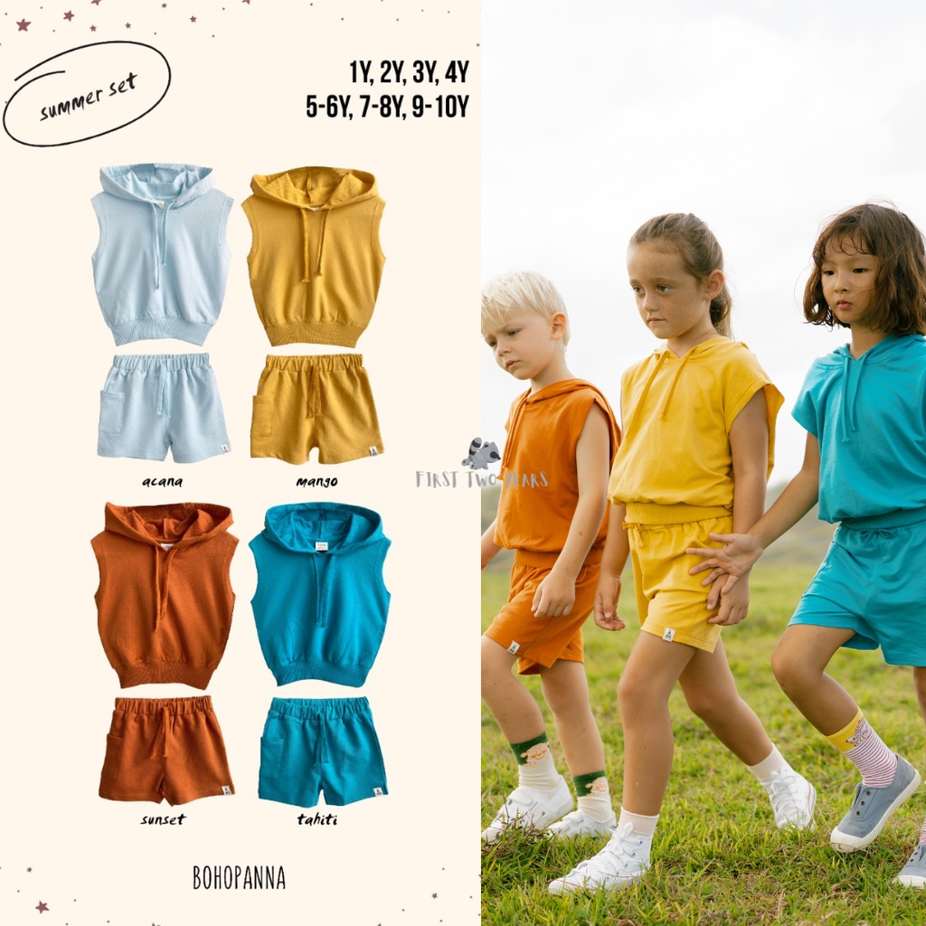 Bohopanna - Summer Set / Setelan Hoodie Anak Unisex