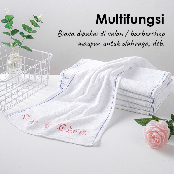 Handuk Wajah Handuk Good Morning Ukuran 27cm X 52cm Bahan 100% Katun Handuk Kecil Handuk Putih Handuk Olahraga Handuk Multifungsi H24