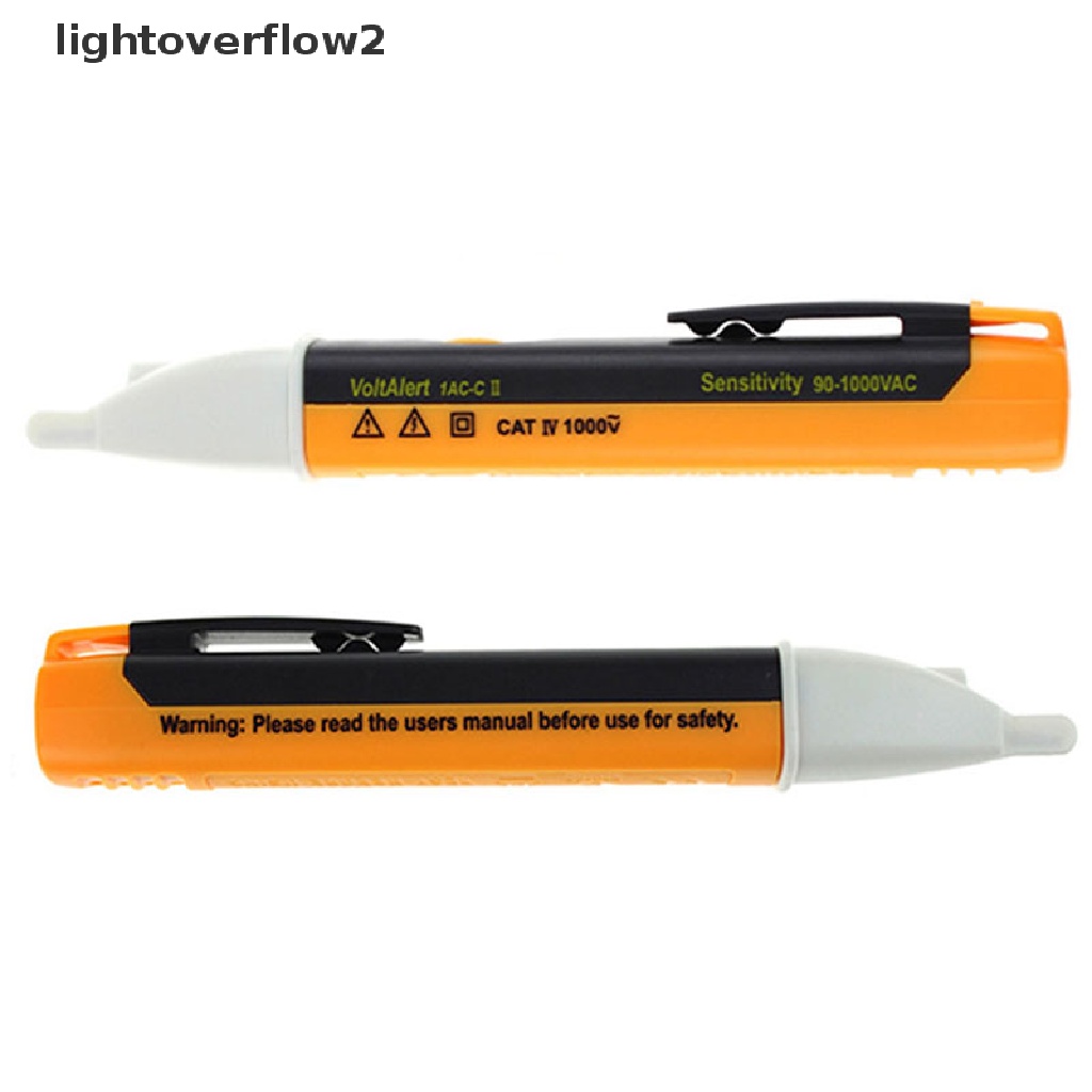 (lightoverflow2) Pena Tester Sensor Tegangan Listrik Non-Kontak AC 90-1000V Dengan Lampu LED (ID)