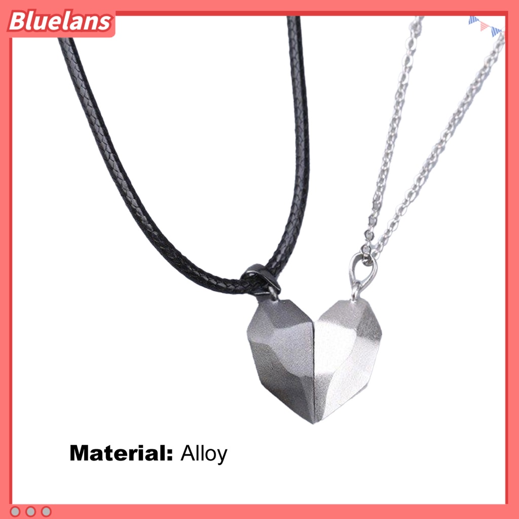 Bluelans Love Necklace Heart Shape Fine Workmanship Couple Lettering Heart Love Pendant Necklace