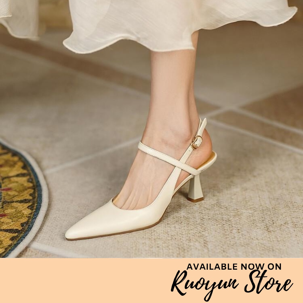 RYS - Sleek Snappy Sepatu Gesper Hak Tinggi Wanita Fashion Casual / Kantor - Ori Import