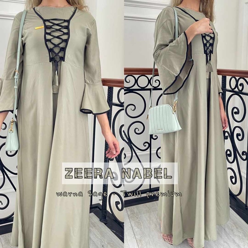 Daster Arab Zeera NABEL Long Dress Gamis Twill Premium