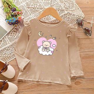 Atasan Anak Perempuan 1-11 Tahun Lengan Panjang Kaos Model Kerutan Matt Baby Terry Atasan Star Kids