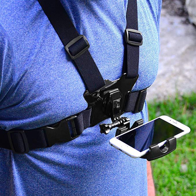 5PCS/Set Body Chest Strap Mounting + Holder Smartphone Dan Action Camera Gopro Yi Cam Kogan Motovlog Sepeda