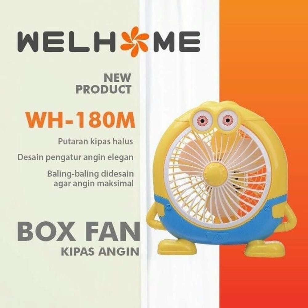 Mini Fan Wellhome Kartoon / Kipas Angin Listrik Wellhome Karakter Lucu