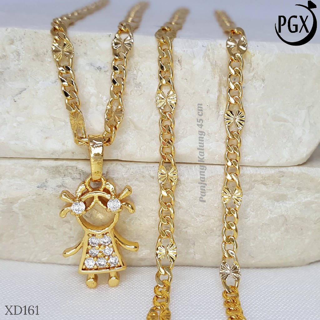 PGX Kalung Wanita Xuping Aksesoris Fashion Perhiasan Lapis Emas XD161