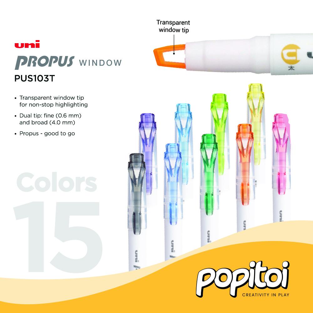 

Uni Propus Window Dual Tip Highlighter Colors St*b*lo Light Smok* Basic Color