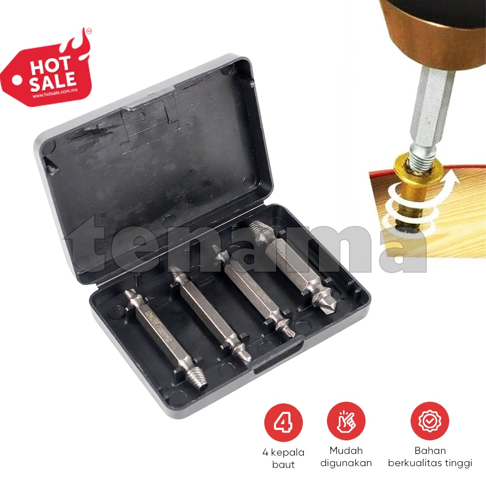 Screw Extractor Broken Striped Screw Remover - Pembuka Baut Sekrup Rusak/ Los