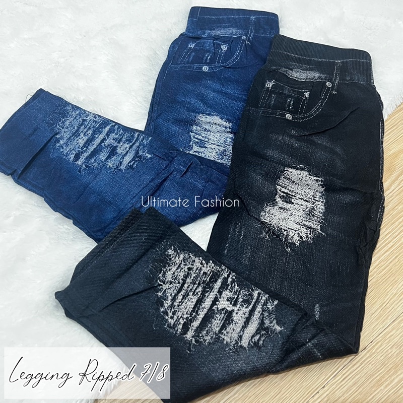 Legging Jeans 7per8 Ripped / Legging Jeans Sobek Import