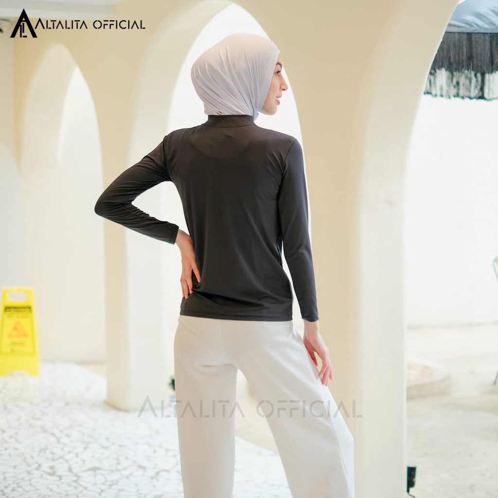 Altalita - Baju Manset Lengan Panjang Wanita Bahan Jersey Adem Tebal Premium | Inner Baju Basic Polos Tangan Panjang | Mangset Baju Dalaman Wanita Lengan Panjang Bahan Kaos Jumbo