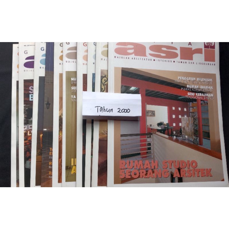 Tabloid Bekas murah/Majalah Asri bekas edisi tahun 2000/Buku interior design