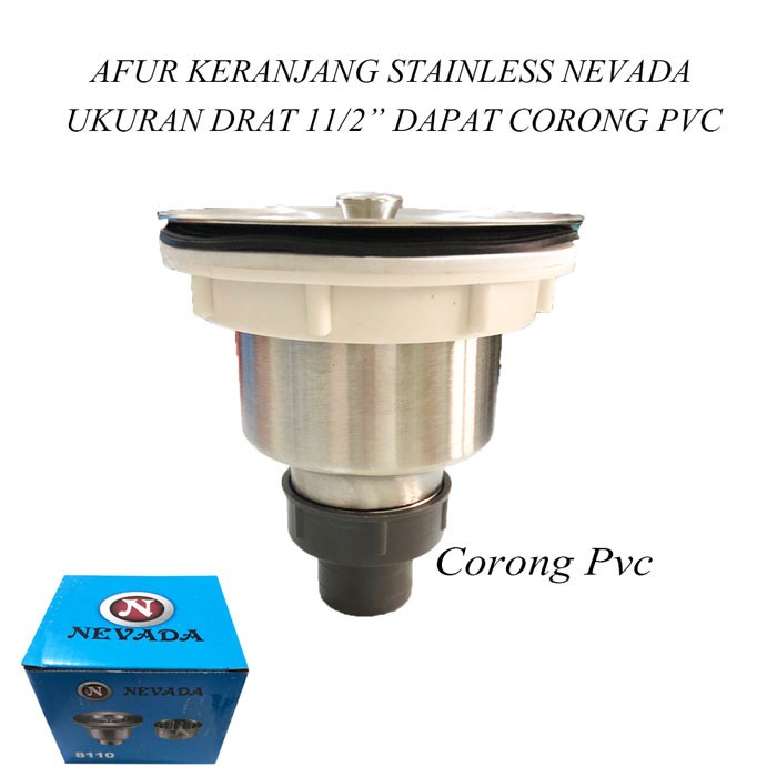 Saringan Afur Keranjang Bak Cuci Piring Wastafel Set 8810 Merk Nevada Lengkap