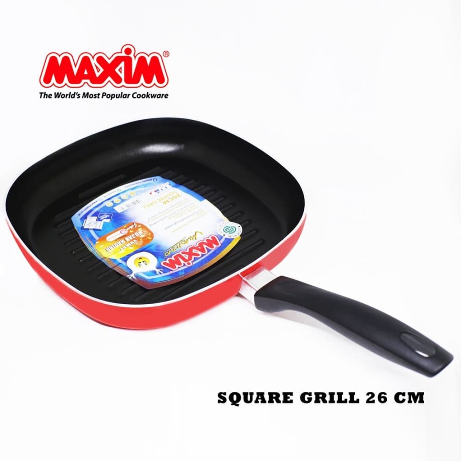 Maxim Wajan alat panggangan kotak / valentino square grill 26 cm