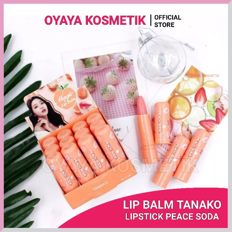 Lipstik Lip Balm Tanako Peach Soda Menyegarkan Mencerahkan Bibir Lipbalm Lipstick MAGIC sweet Tanako Sensasi Peach Soda Pada bibir Kering pecah pecah Rusak Mengembalikan Merah bibir Secara alami Lipstik Berkualitas OYAYA KOSMETIK PEKANBARU grosir Riau