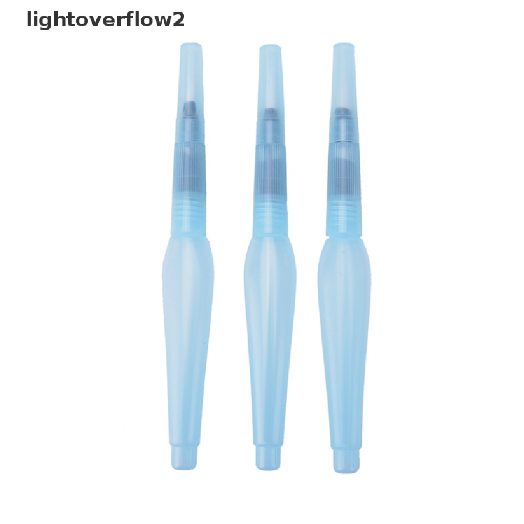 (lightoverflow2) 3pcs / Set Pena Kuas Lukis Cat Air / Tinta Kaligrafi (ID)