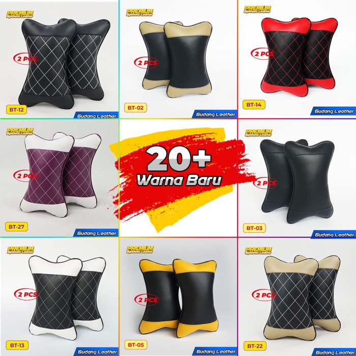 Bantal Mobil Bantal Mobil Kulit Sintetis (Bintik Hitam)
