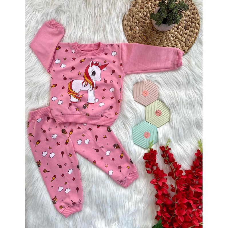 SWEATER bayi lucu murah motif UNICORN setelan 3-18 bulan