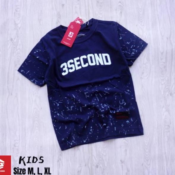 ANAK 1 - 10 TAHUN KAOS KELUARGA FAMILY COUPLE 3SECOND THREE SECOND THREESECOND WARNA NAVY ‑ BSB.18Oc