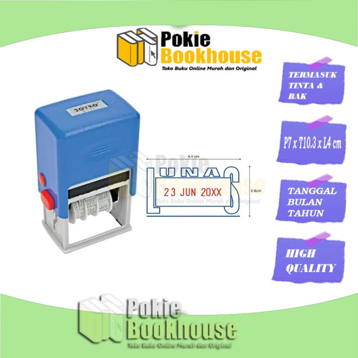 

Hadir Stempel Cap Stamp Lunas Tanggal Nomor 2 Warna Joyko Otomatis S-71 Terlaris