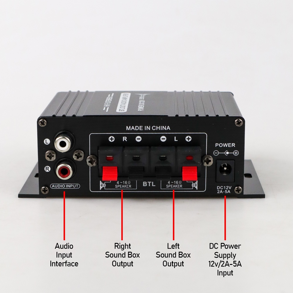 ANENG HiFi Mini Stereo Car Amplifier Treble Bass Booster - AK170