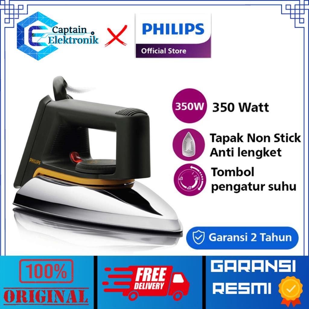 PHILIPS Dry Iron Classic HD1172 HD 1172 HD-1172 Garansi Resmi