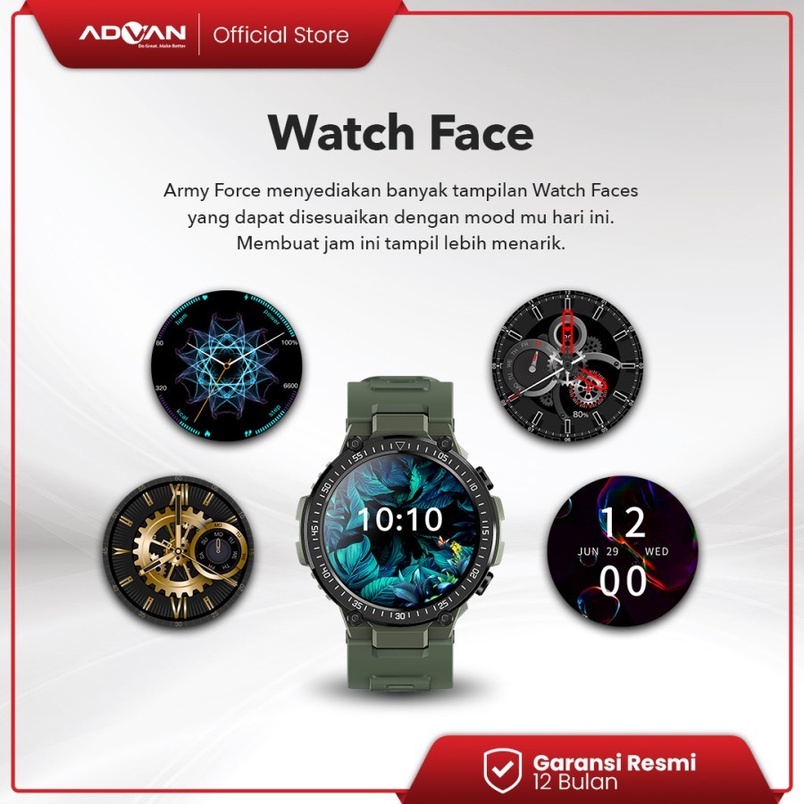 Smartwatch ADVAN STARTGO ARMY FORCE 1.39&quot; AMOLED - ADVAN Army Force