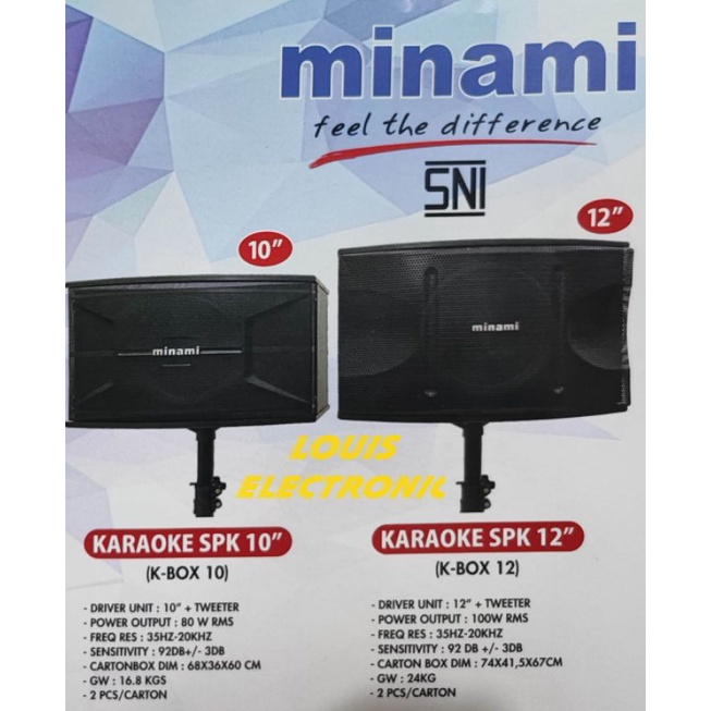 Speaker Pasif 10 Inch Karaoke Minami K- BOX 10 ORIGINAL ( 2 Pcs )