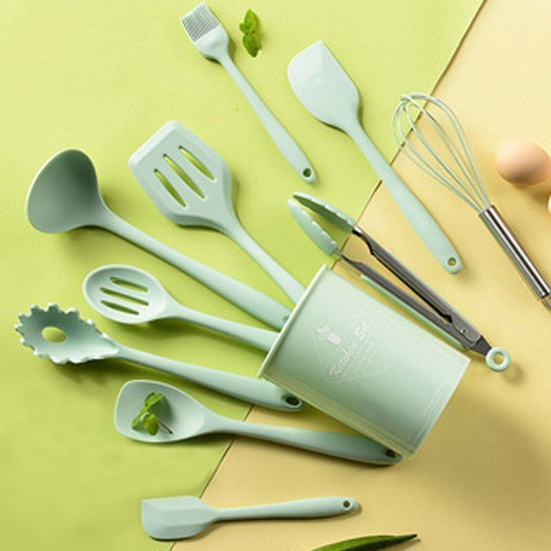 (PROMO) Spatula Silikon 12pcs / Spatula Silikon Set Lengkap / Utensil Tahan Panas / Penggorengan Silikon Anti Lengket