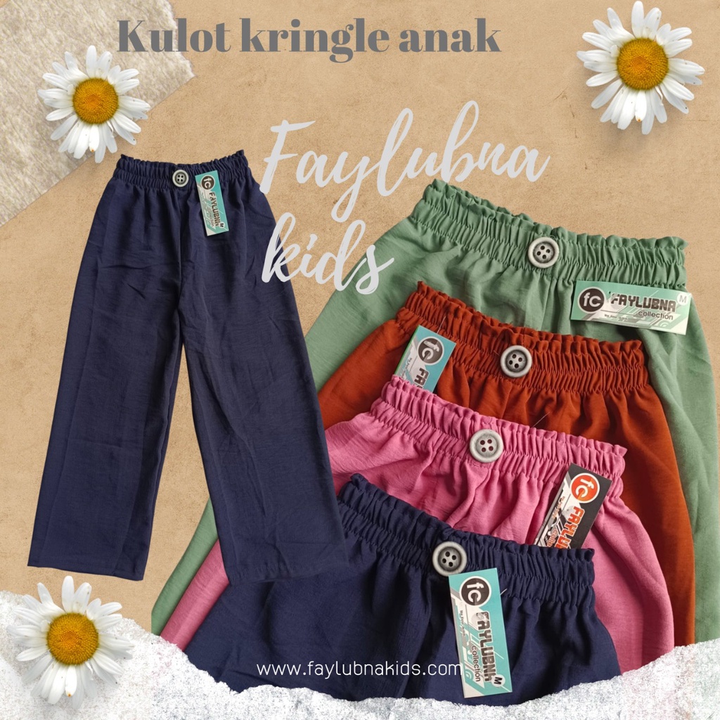 KULOT KRINGKLE ANAK 4-7 TAHUN / KULOT ANAK PEREMPUAN / CELANA KULOT ANAK PEREMPUAN / KULOT KRINGKLE AIRFLOW / CELANA PANJANG ANAK PEREMPUAN