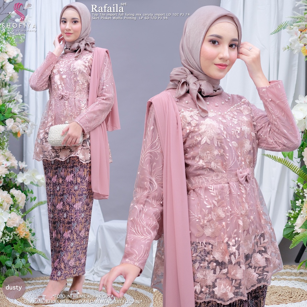 Shofiya Terbaru Rafaila / Setelan Kebaya Modern / Muslim Wanita Kekinian / Dress Wanita Murah Lengan